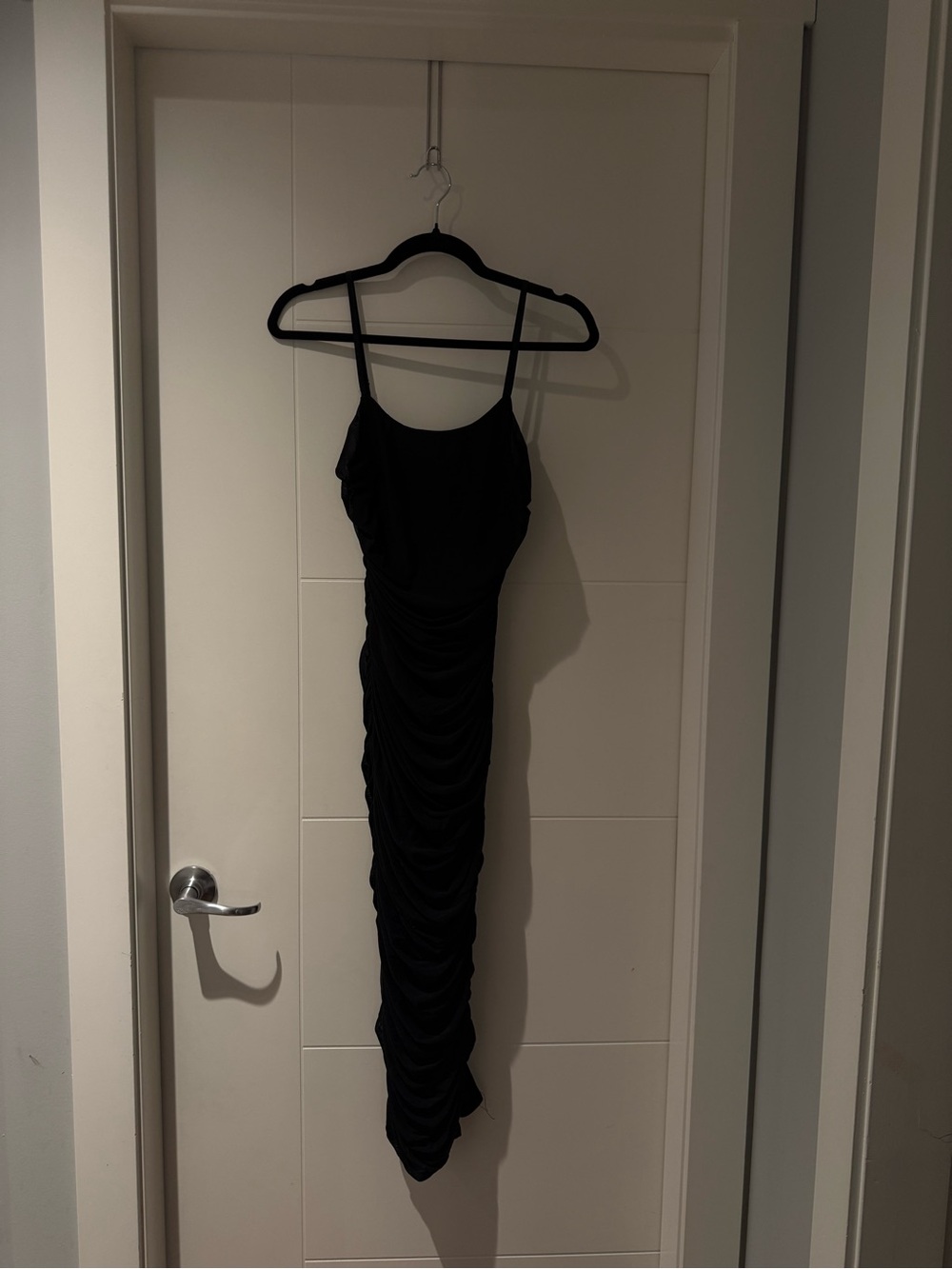 Windsor Black Ruched Slip Dress